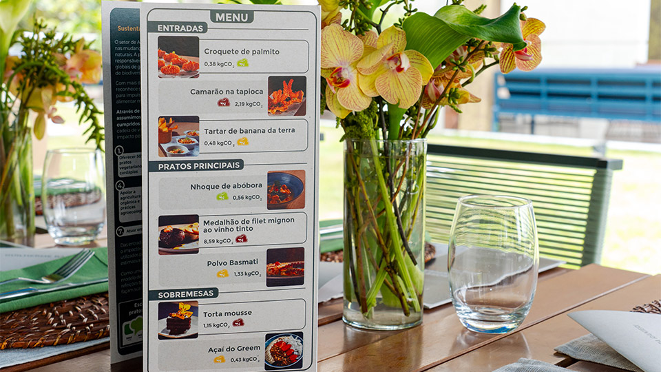 Accor estreia cardápio que revela a pegada de carbono de cada prato